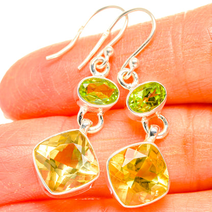 Citrine, Peridot Earrings handcrafted by Ana Silver Co - EARR428155