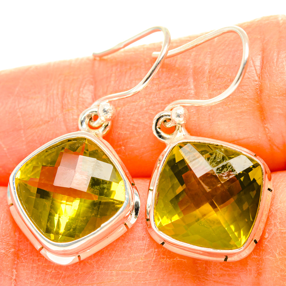 Lemon Quartz Earrings handcrafted by Ana Silver Co - EARR428156