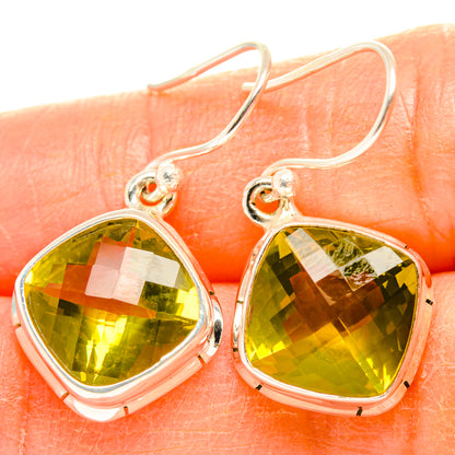Lemon Quartz Earrings handcrafted by Ana Silver Co - EARR428156