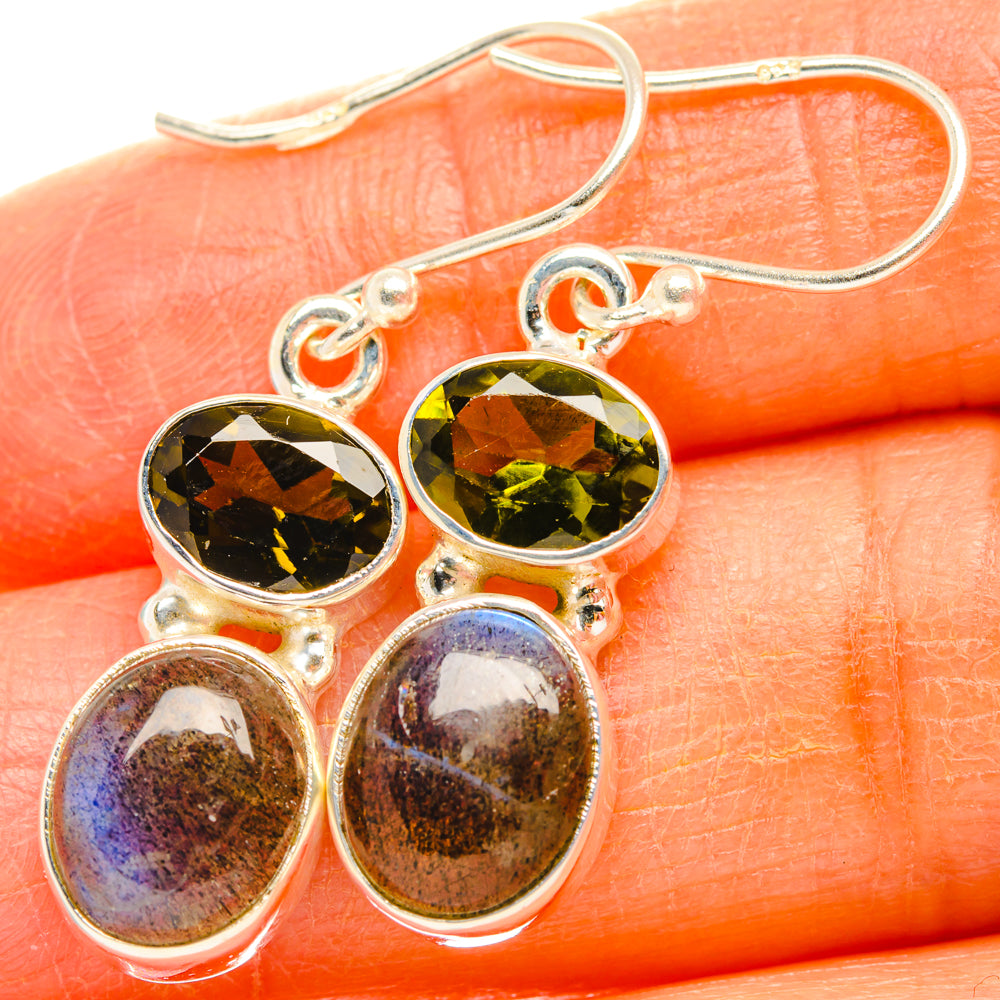 Labradorite, Peridot Earrings handcrafted by Ana Silver Co - EARR428157