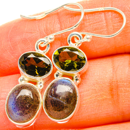 Labradorite, Peridot Earrings handcrafted by Ana Silver Co - EARR428157