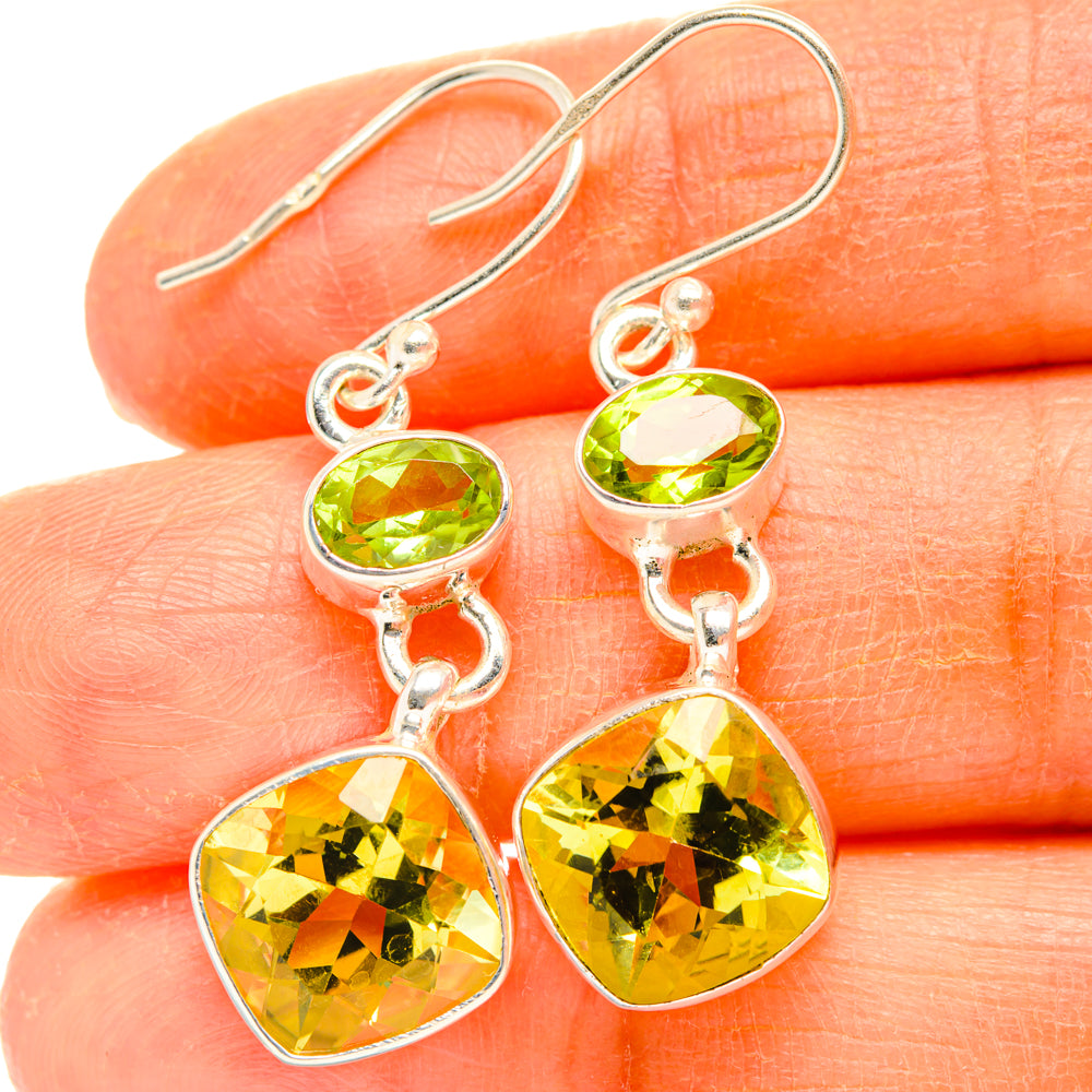 Citrine, Peridot Earrings handcrafted by Ana Silver Co - EARR428160