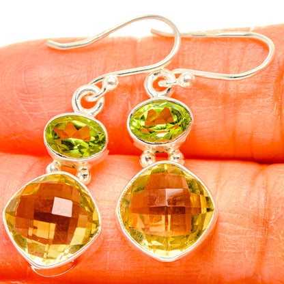 Citrine, Peridot Earrings handcrafted by Ana Silver Co - EARR428162