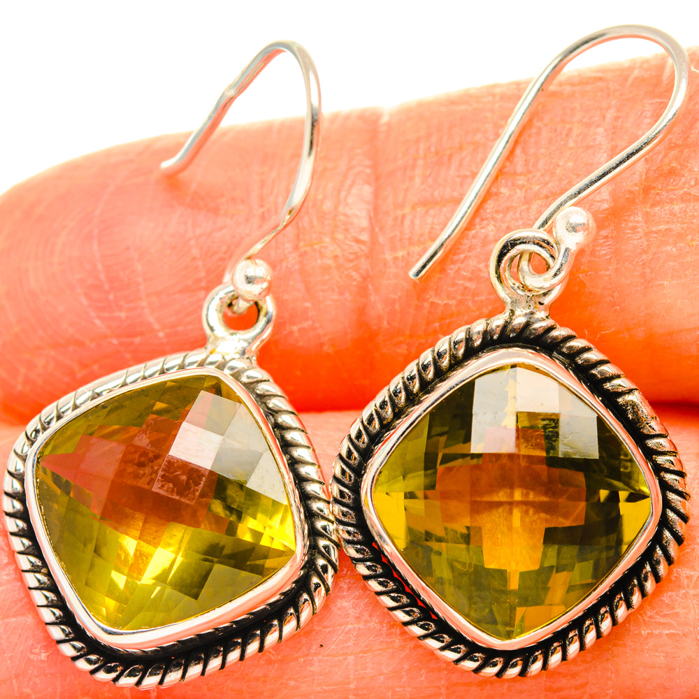 Lemon Quartz Earrings handcrafted by Ana Silver Co - EARR428163