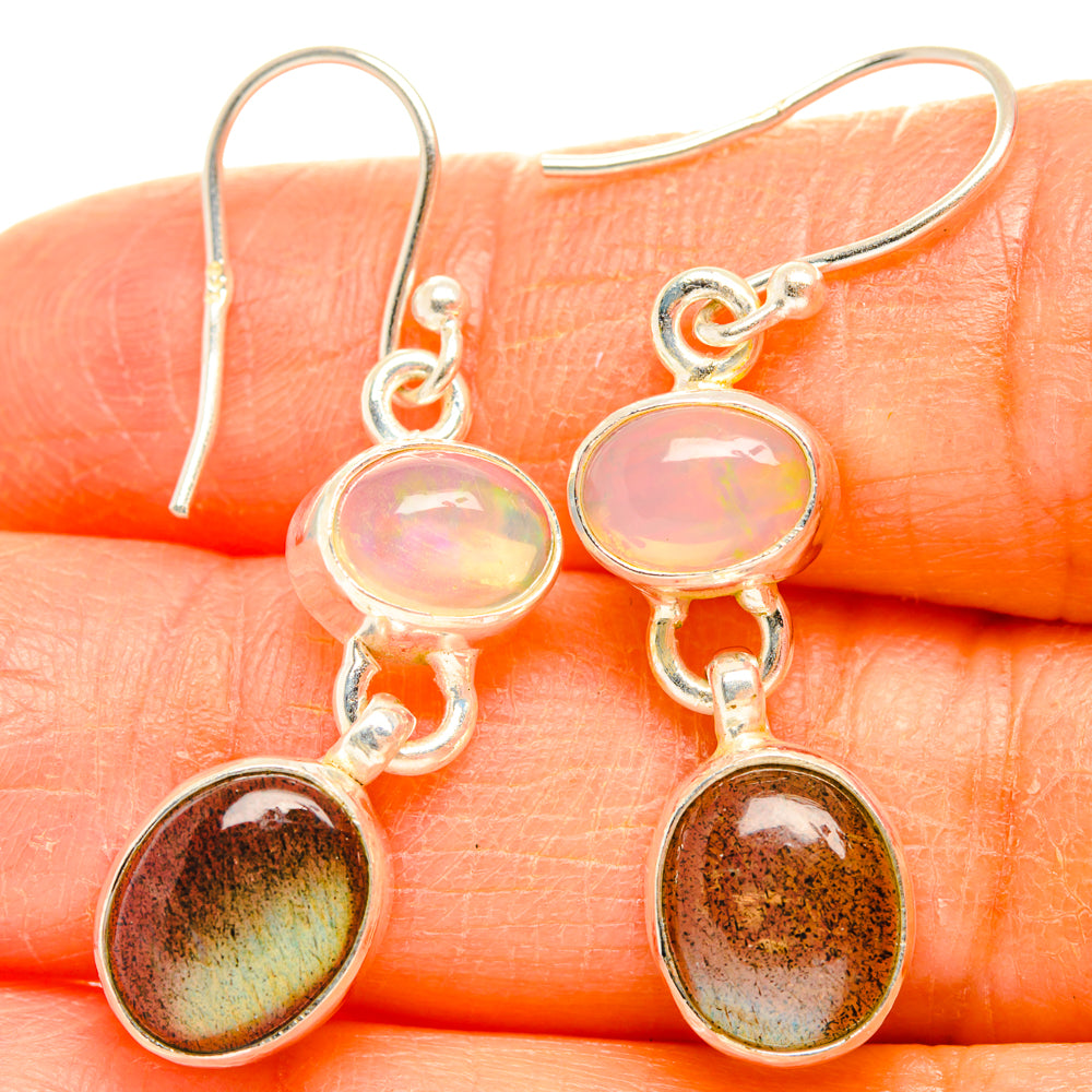 Labradorite, Ethiopian Opal Earrings handcrafted by Ana Silver Co - EARR428165