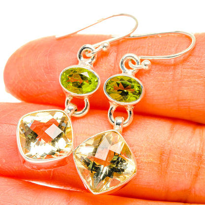 Citrine, Peridot Earrings handcrafted by Ana Silver Co - EARR428167