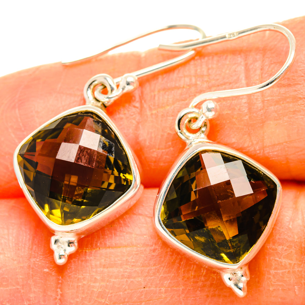 Olive Quartz Earrings handcrafted by Ana Silver Co - EARR428168
