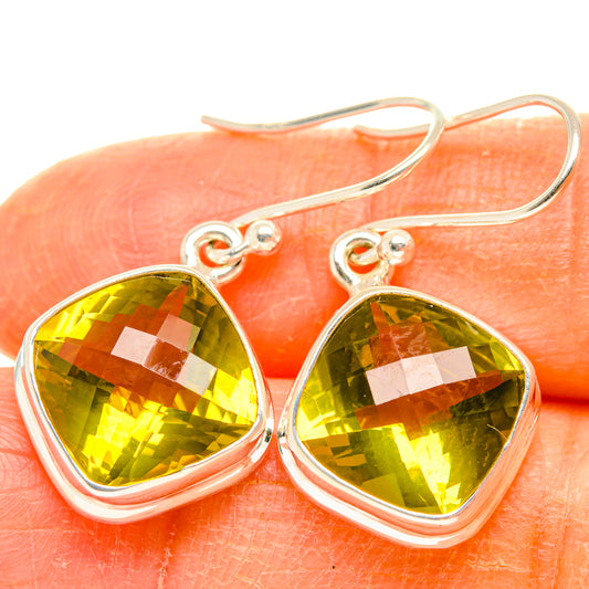 Lemon Quartz Earrings handcrafted by Ana Silver Co - EARR428170