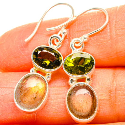 Labradorite, Peridot Earrings handcrafted by Ana Silver Co - EARR428172