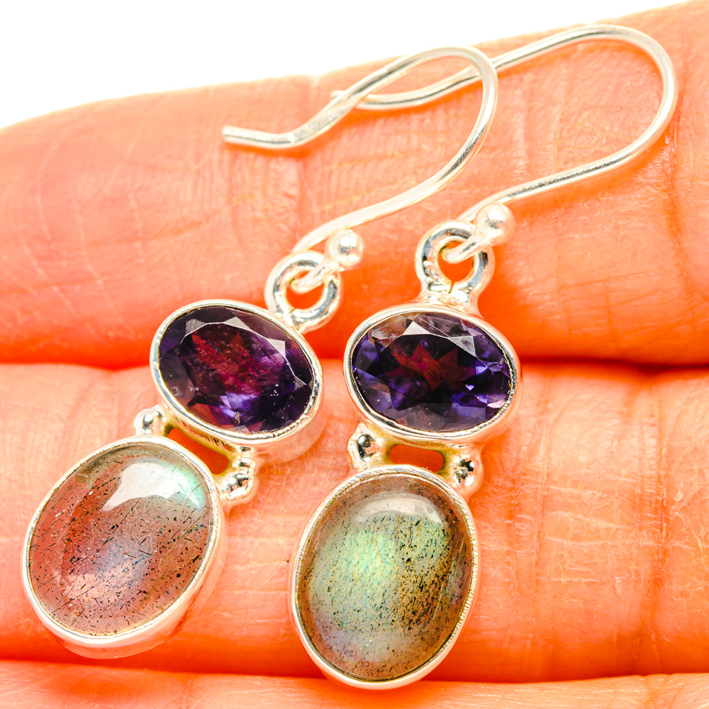 Labradorite, Tanzanite Earrings handcrafted by Ana Silver Co - EARR428174