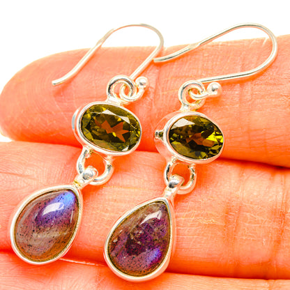 Labradorite, Peridot Earrings handcrafted by Ana Silver Co - EARR428179