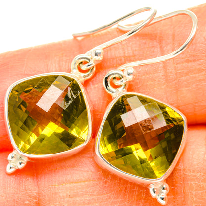 Lemon Quartz Earrings handcrafted by Ana Silver Co - EARR428180