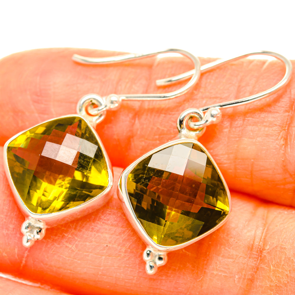 Lemon Quartz Earrings handcrafted by Ana Silver Co - EARR428182