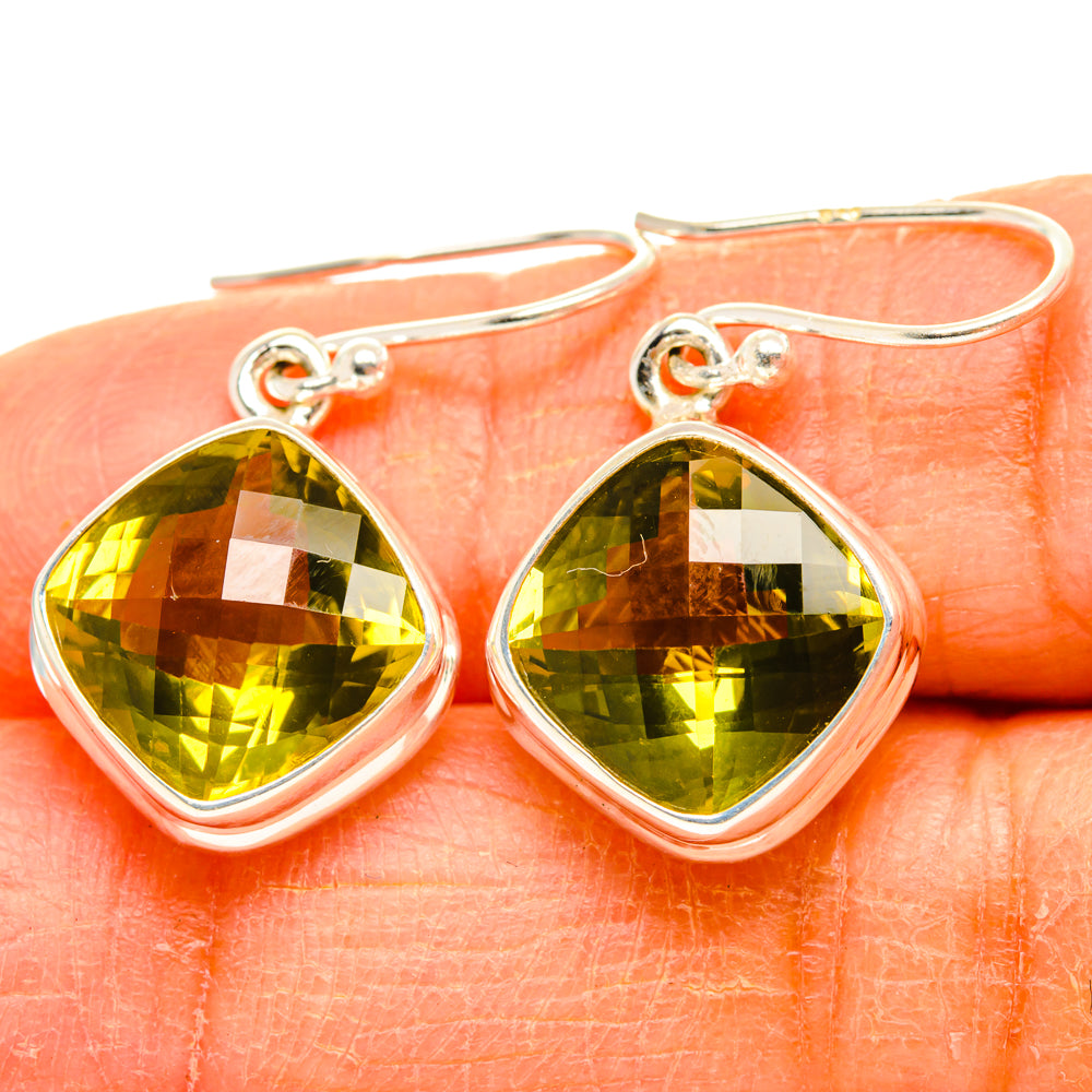 Lemon Quartz Earrings handcrafted by Ana Silver Co - EARR428186