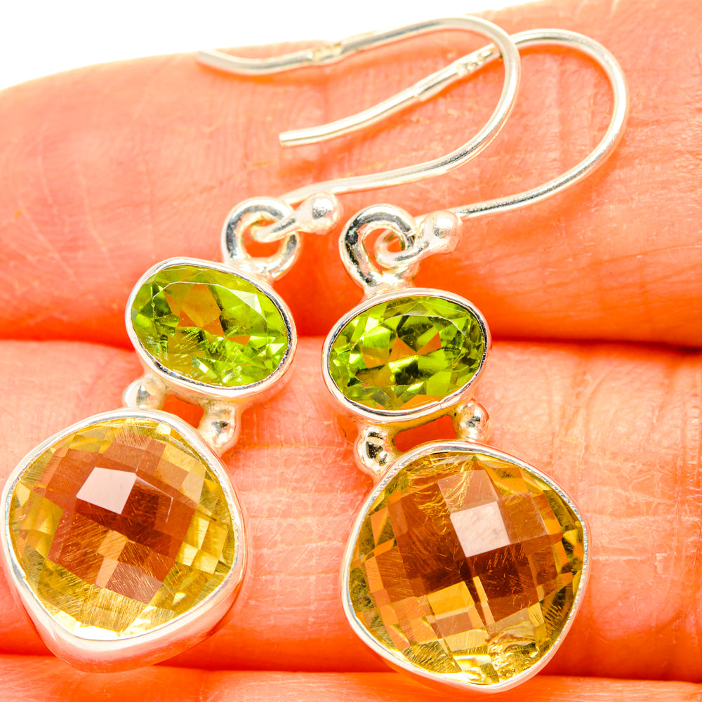Citrine, Peridot Earrings handcrafted by Ana Silver Co - EARR428189
