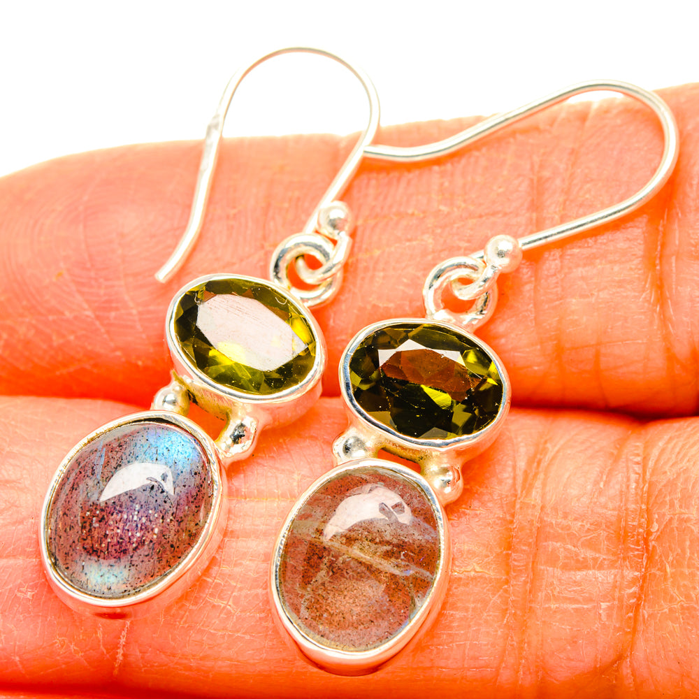 Labradorite, Peridot Earrings handcrafted by Ana Silver Co - EARR428190