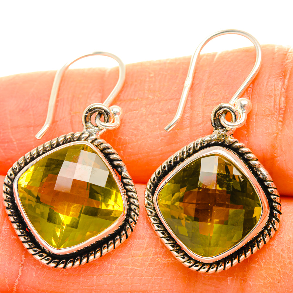 Lemon Quartz Earrings handcrafted by Ana Silver Co - EARR428194