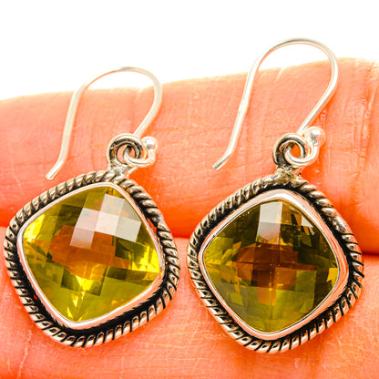 Lemon Quartz Earrings handcrafted by Ana Silver Co - EARR428194