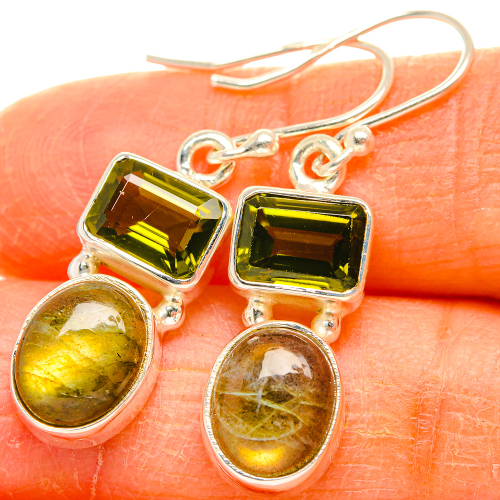Labradorite, Peridot Earrings handcrafted by Ana Silver Co - EARR428197