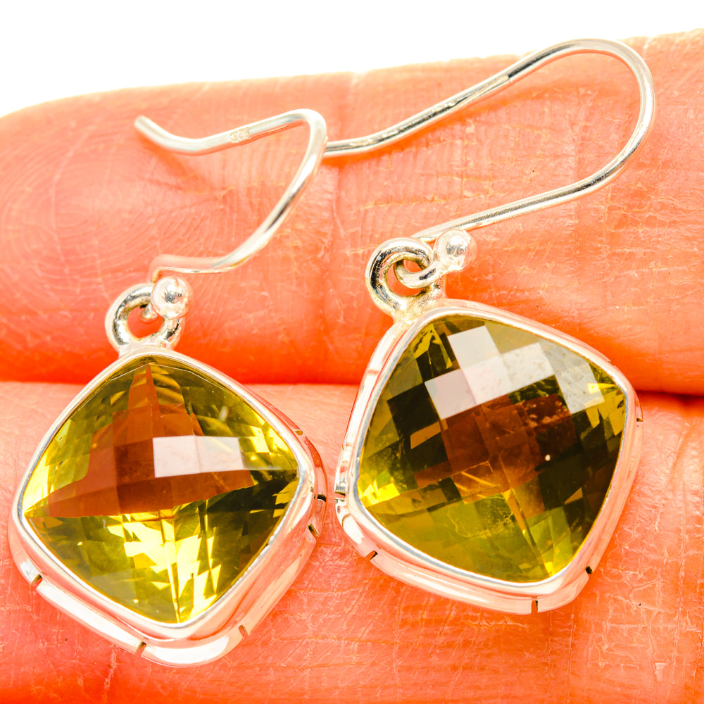 Lemon Quartz Earrings handcrafted by Ana Silver Co - EARR428198