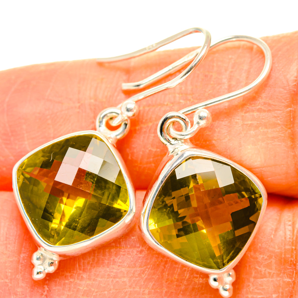 Lemon Quartz Earrings handcrafted by Ana Silver Co - EARR428199