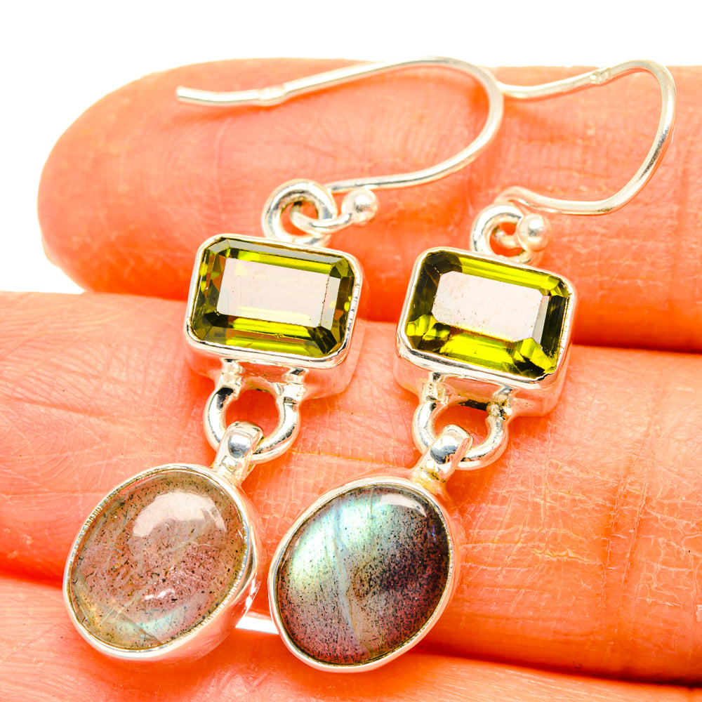 Labradorite, Peridot Earrings handcrafted by Ana Silver Co - EARR428200