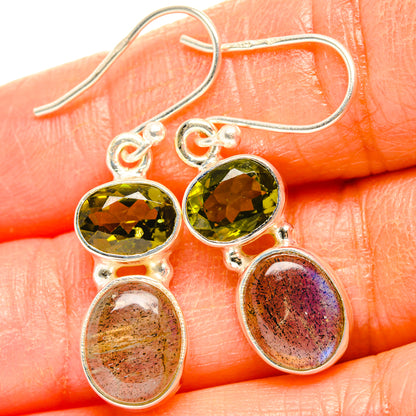 Labradorite, Peridot Earrings handcrafted by Ana Silver Co - EARR428206