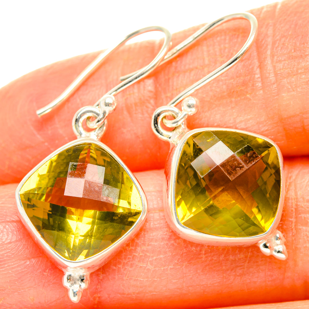 Lemon Quartz Earrings handcrafted by Ana Silver Co - EARR428212