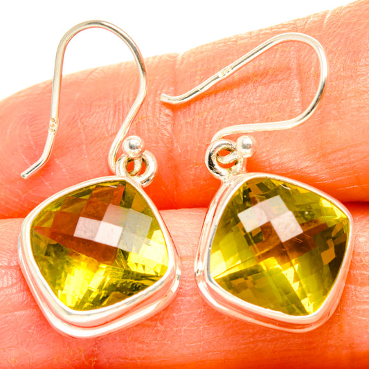 Lemon Quartz Earrings handcrafted by Ana Silver Co - EARR428215