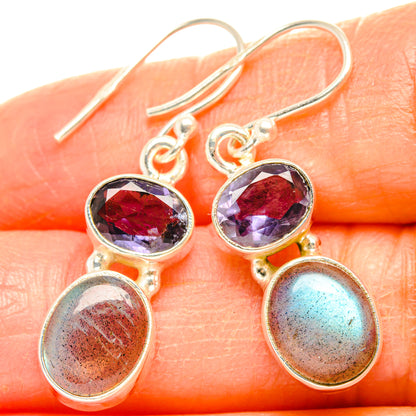 Labradorite, Tanzanite Earrings handcrafted by Ana Silver Co - EARR428218