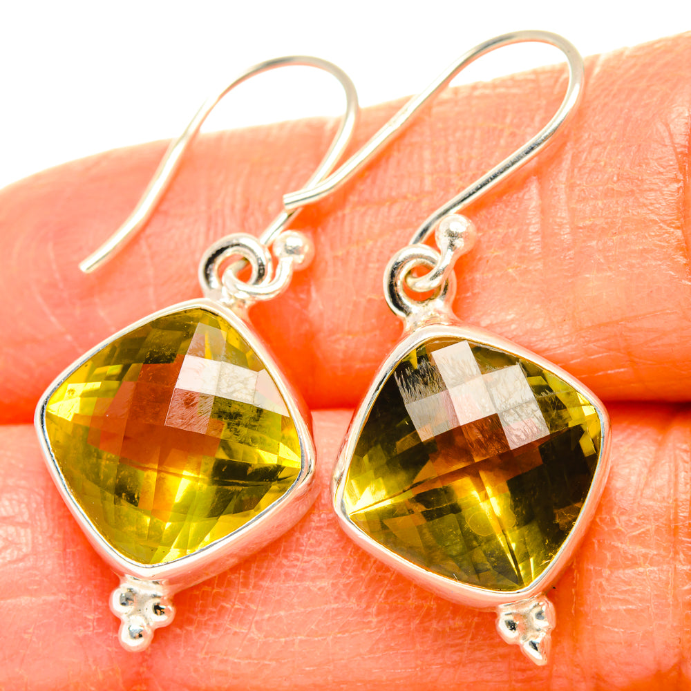 Lemon Quartz Earrings handcrafted by Ana Silver Co - EARR428219