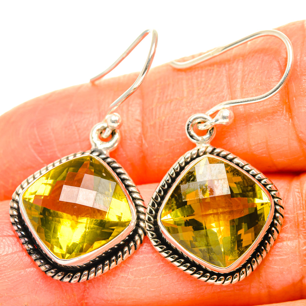 Lemon Quartz Earrings handcrafted by Ana Silver Co - EARR428220