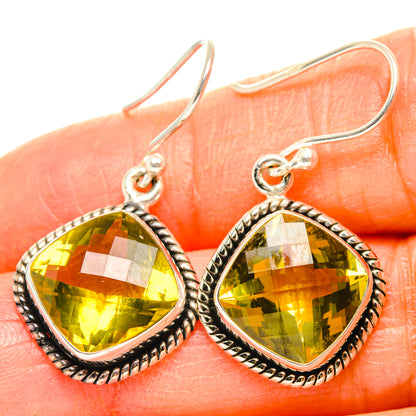 Lemon Quartz Earrings handcrafted by Ana Silver Co - EARR428220