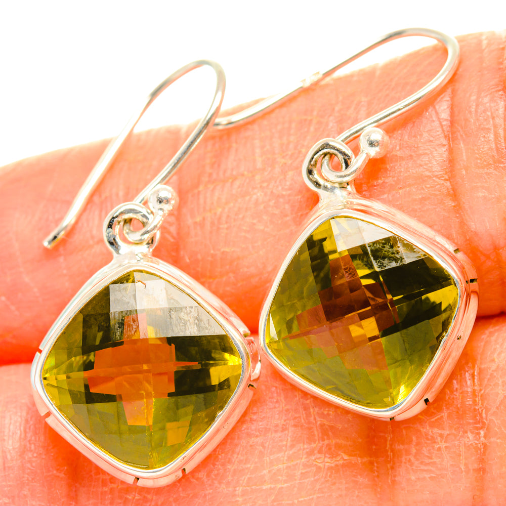 Lemon Quartz Earrings handcrafted by Ana Silver Co - EARR428229