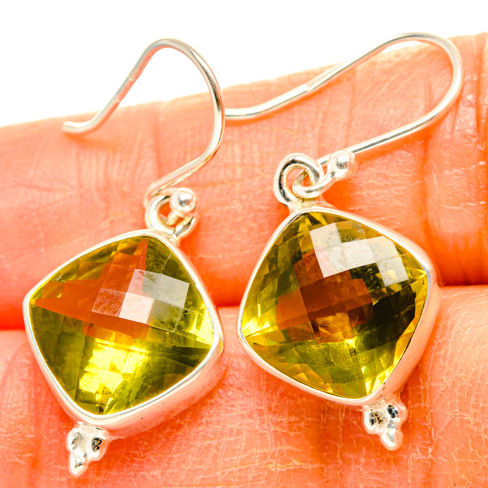 Lemon Quartz Earrings handcrafted by Ana Silver Co - EARR428231
