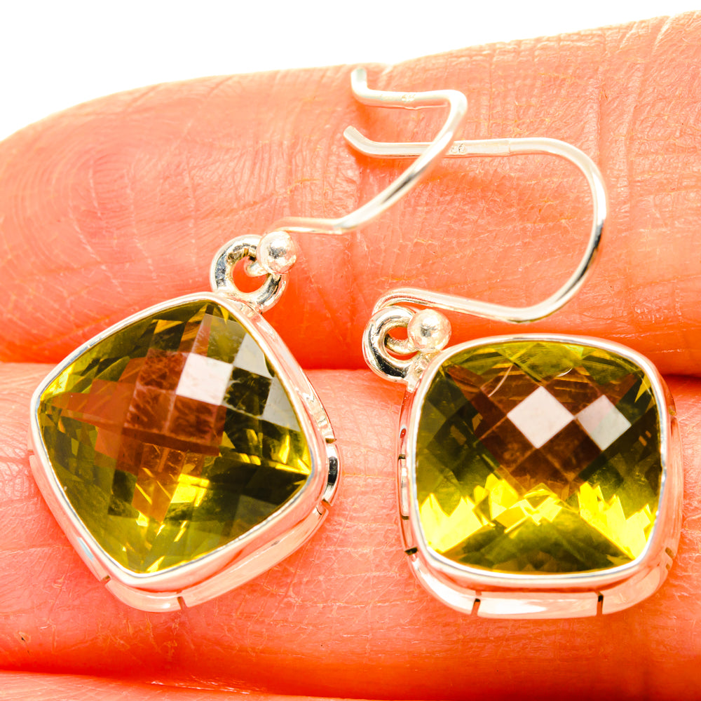 Lemon Quartz Earrings handcrafted by Ana Silver Co - EARR428233