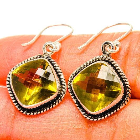 Lemon Quartz Earrings handcrafted by Ana Silver Co - EARR428236