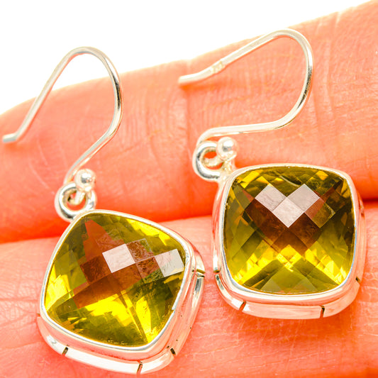 Lemon Quartz Earrings handcrafted by Ana Silver Co - EARR428240