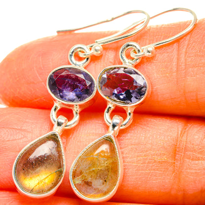 Labradorite, Tanzanite Earrings handcrafted by Ana Silver Co - EARR428241