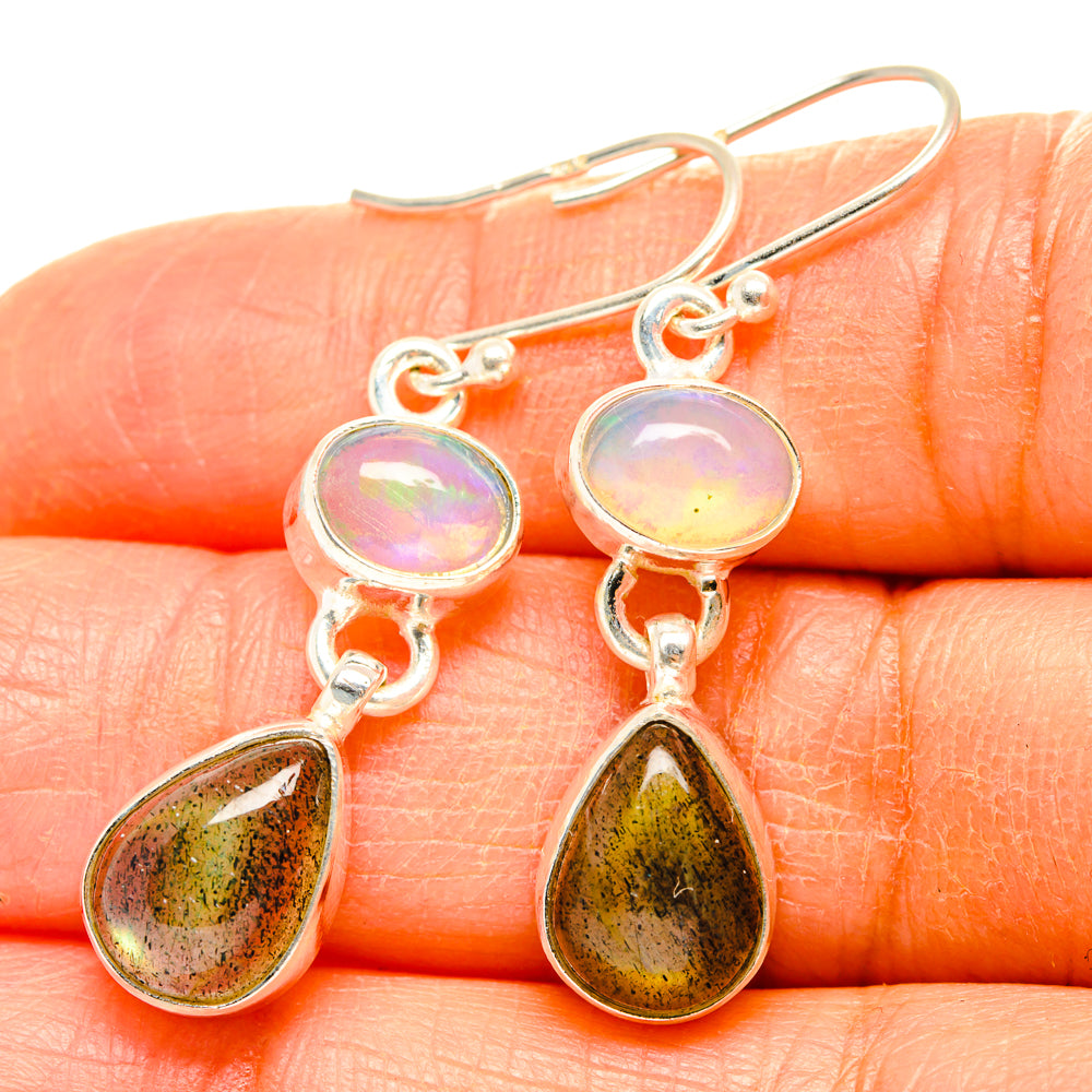 Labradorite, Ethiopian Opal Earrings handcrafted by Ana Silver Co - EARR428244