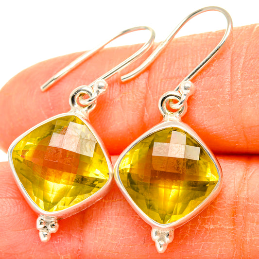 Lemon Quartz Earrings handcrafted by Ana Silver Co - EARR428251