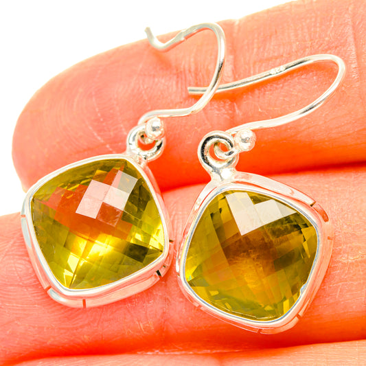 Lemon Quartz Earrings handcrafted by Ana Silver Co - EARR428253