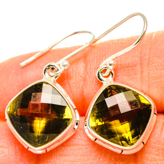Olive Quartz Earrings handcrafted by Ana Silver Co - EARR428255