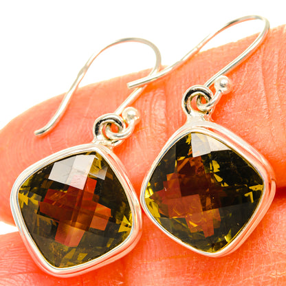 Olive Quartz Earrings handcrafted by Ana Silver Co - EARR428258
