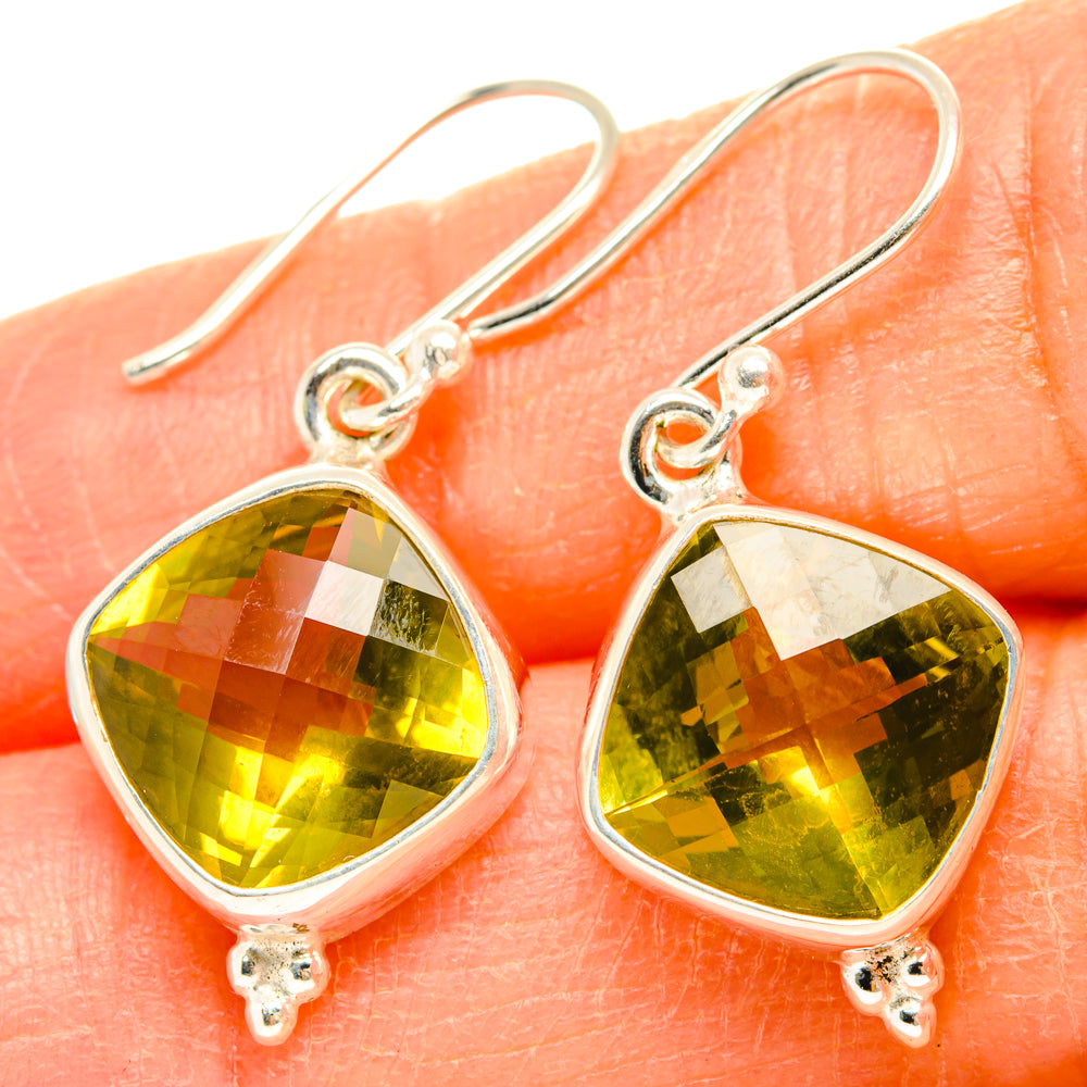 Lemon Quartz Earrings handcrafted by Ana Silver Co - EARR428260