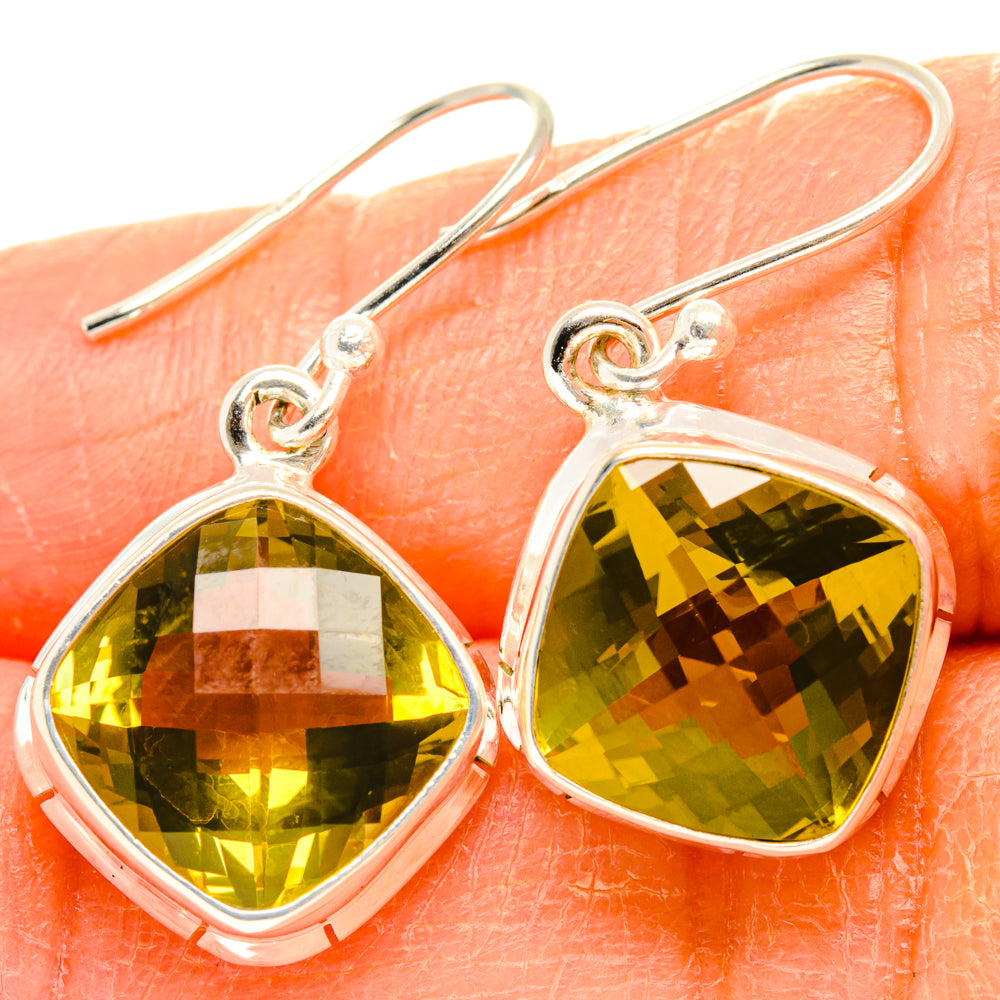 Lemon Quartz Earrings handcrafted by Ana Silver Co - EARR428263