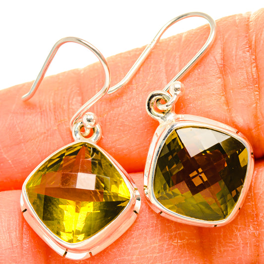 Olive Quartz Earrings handcrafted by Ana Silver Co - EARR428269