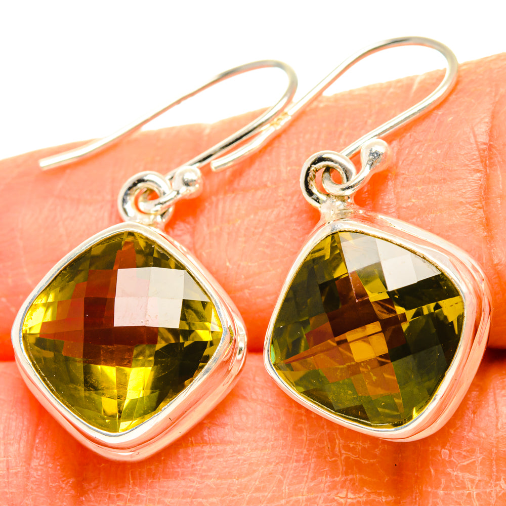 Lemon Quartz Earrings handcrafted by Ana Silver Co - EARR428275