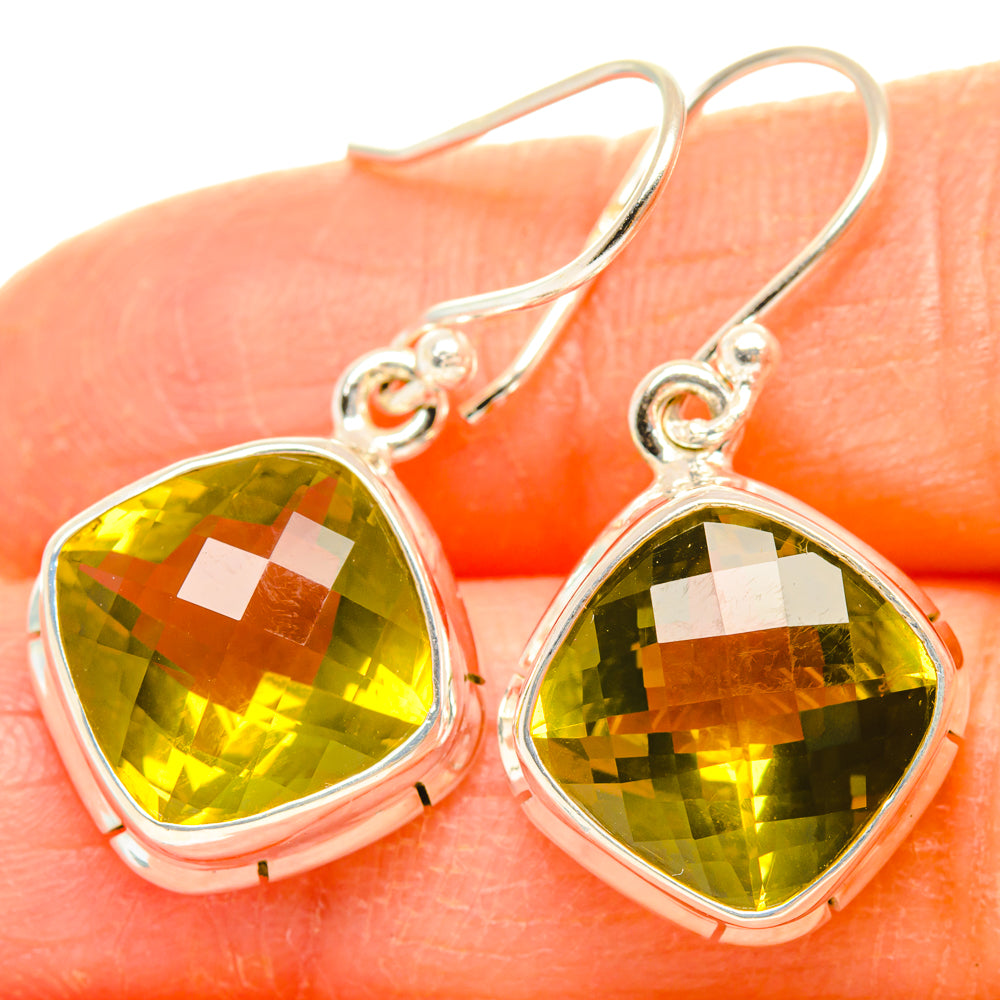 Lemon Quartz Earrings handcrafted by Ana Silver Co - EARR428286