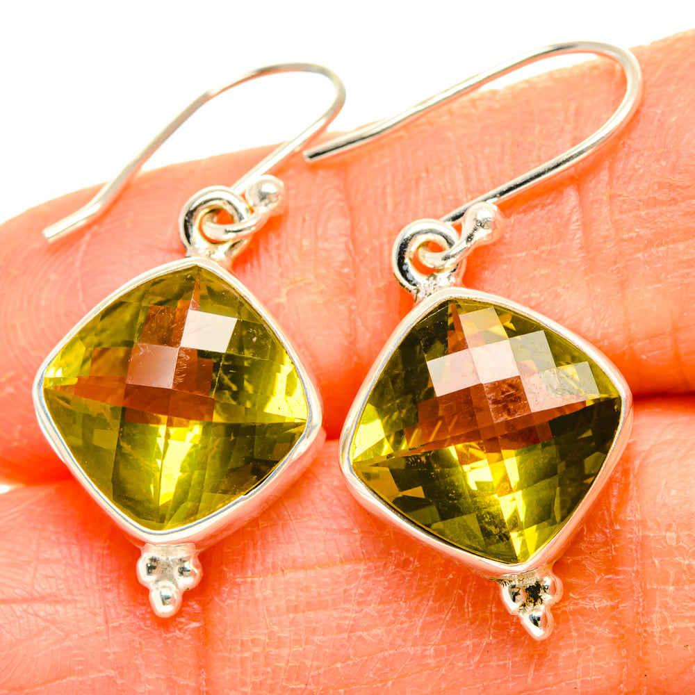 Lemon Quartz Earrings handcrafted by Ana Silver Co - EARR428296